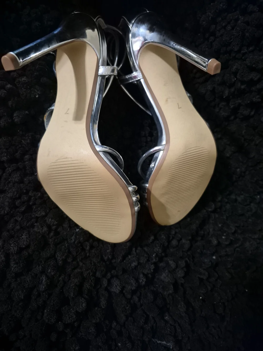 Steve Madden Silver Strappy Stiletto Sandals - Picture 3 of 7